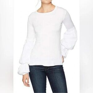 Bailey 44 White Prince Trompe L’oeil Puff Long Sleeve Tee
